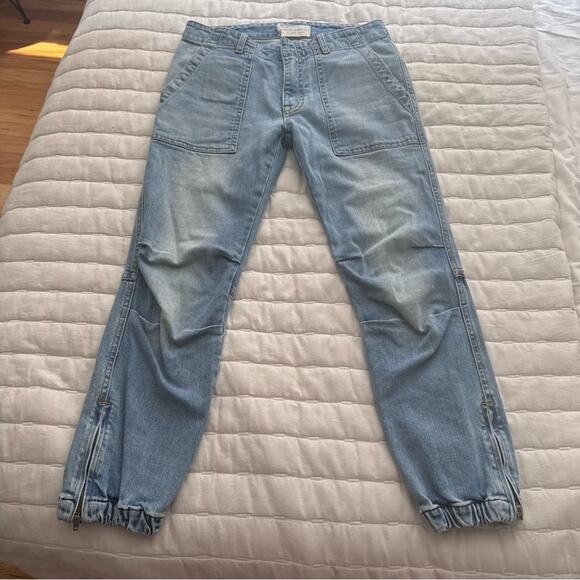 Nili Lotan Military Cropped Mid Rise Jogger Jeans - Picture 5 of 11